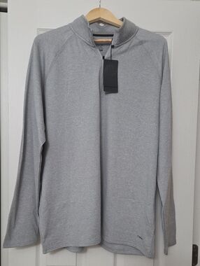 Motionwear Men's Light Grey Zip-Up Performance Sweater